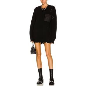 Ser.O.Ya Distressed Black Devin Sweater Size XS
